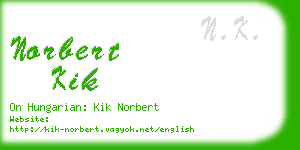 norbert kik business card